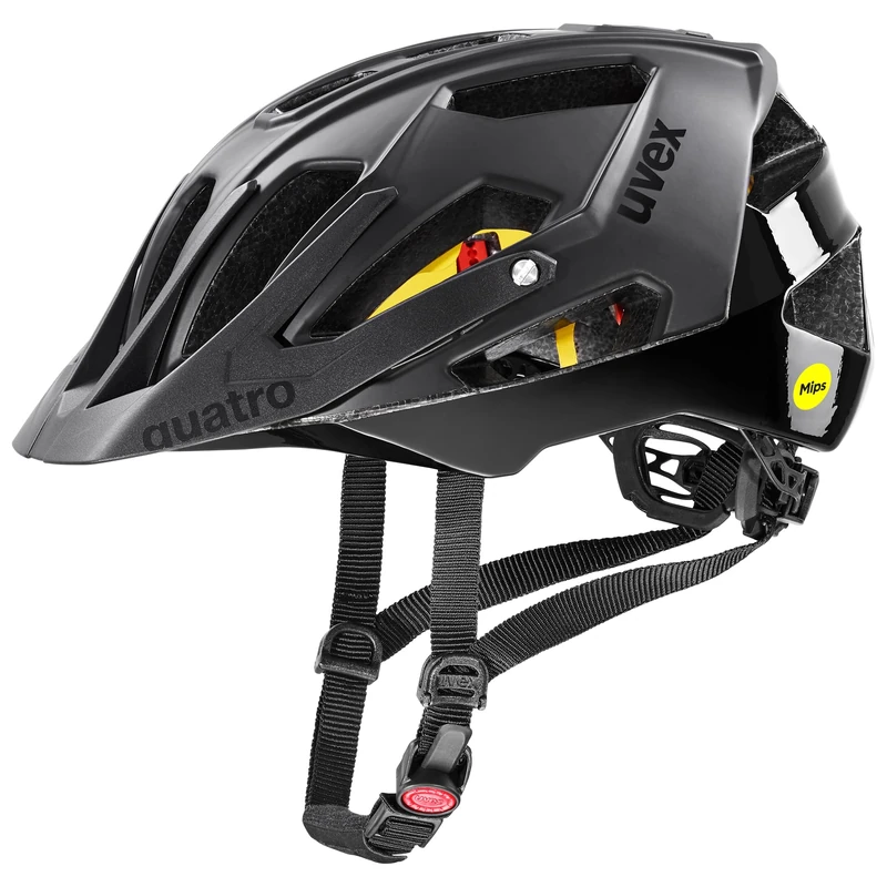 uvex quatro cc MIPS - safe MTB helmet for women and men - MIPS system - washable inner padding - black matt - 56-61 cm