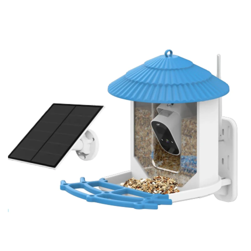 PNI MyBird PT035 Intelligent Bird Feeder with 4MP WiFi Camera and 3W Solar Panel, Dedicated Application, Motion Detection, Instant Notifications, Bi-Directional Audio, Night Vision