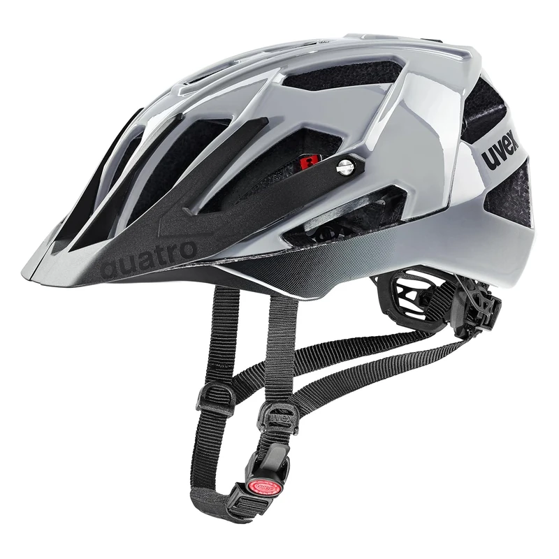 uvex quatro - safe MTB helmet for women and men - individually adjustable fit - washable inner padding - rhino black - 52-57 cm