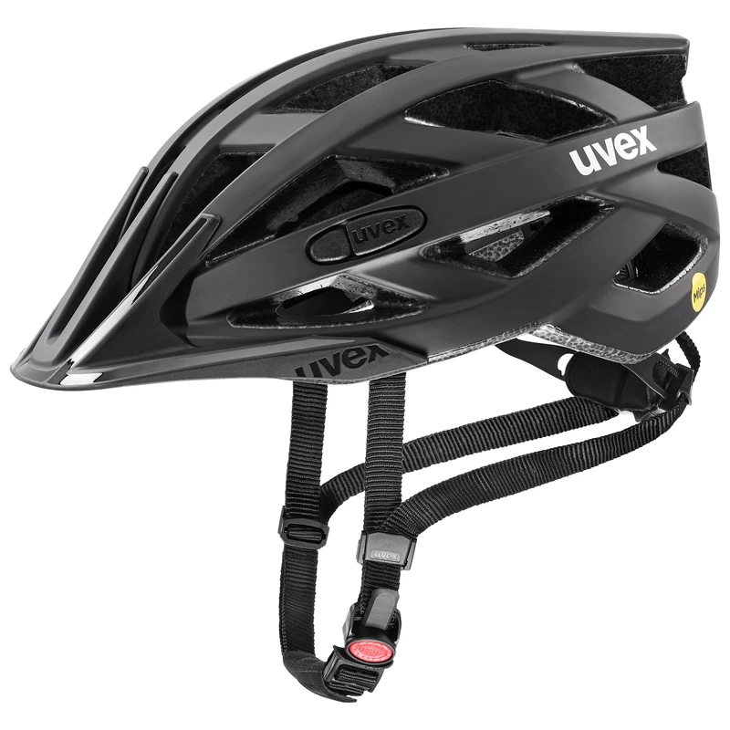 uvex i-vo cc MIPS - lightweight all-round helmet for women and men - MIPS system - expandable with LED light - all black matt - 52-57 cm