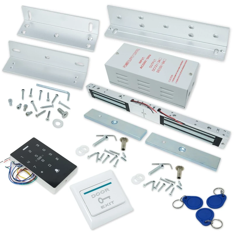 Full Access Control Door Entry Kit With 280kg Double Magnetic Door Lock & ZL Bracket