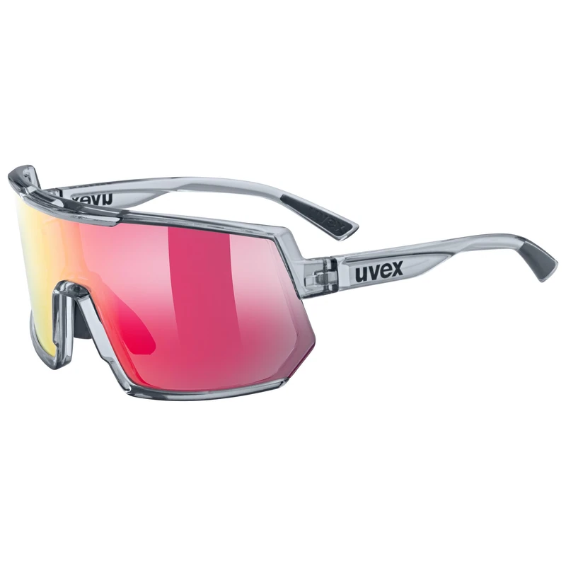 uvex sportstyle 235 - sports glasses for adults - medium UV protection - contrast enhancing - smoke transparent - one size