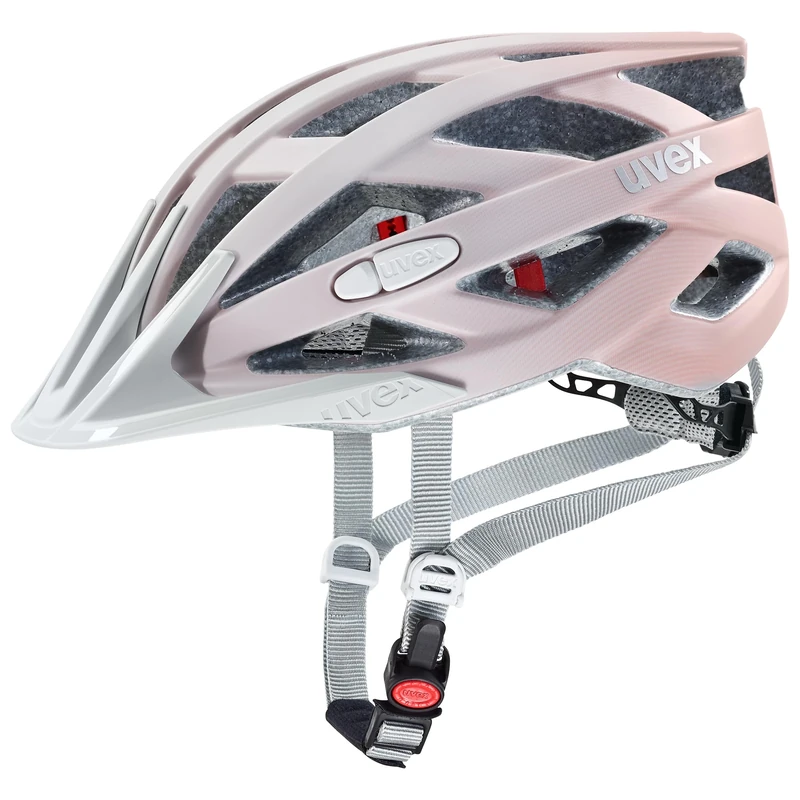 uvex i-vo cc - lightweight all-round helmet for women and men - individually adjustable fit - expandable with LED light - grey-rosé matt - 52-57 cm