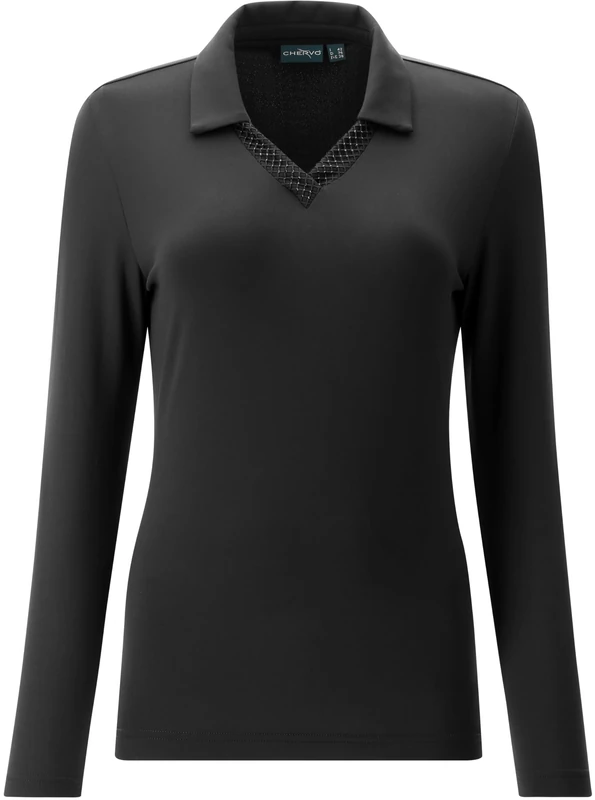 Chervò 65551-999 Annamaria Polo Shirt Women's Black/Black Size 10