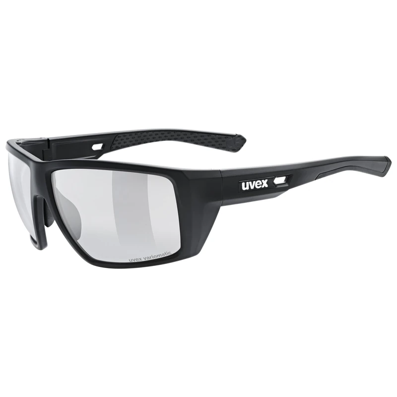 uvex mtn venture V - sports glasses for adults - photochromic - contrast enhancing - black matt - one size