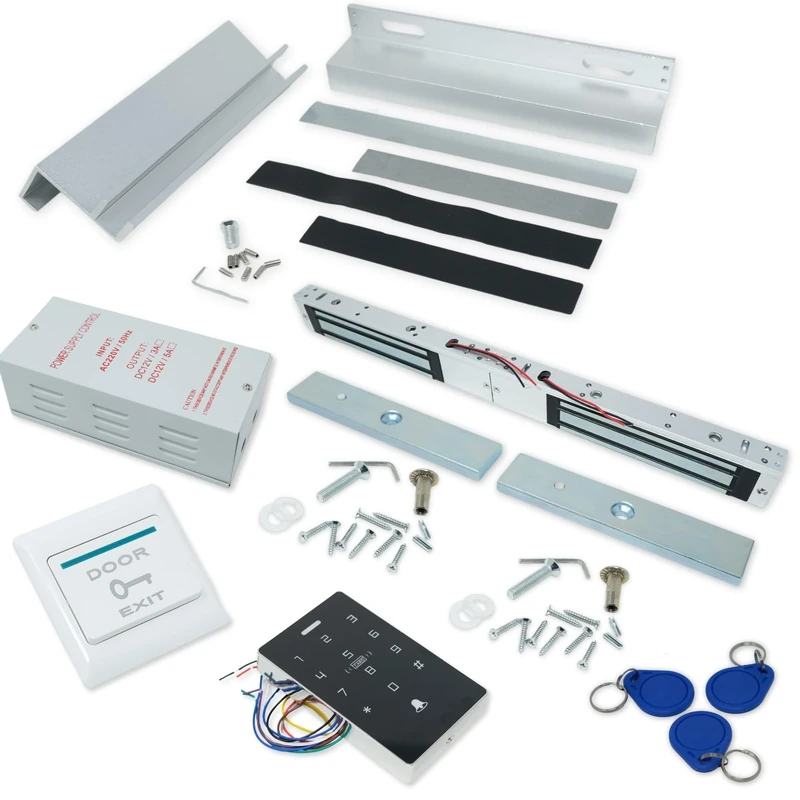 Full Access Control Door Entry Kit With 280kg Five-Wire Magnetic Door Lock & UL Bracket