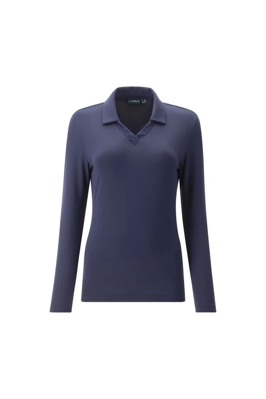 Chervò 65551-599 Annamaria Polo Shirt Women's Blue/Navy Size 12 - Image 1