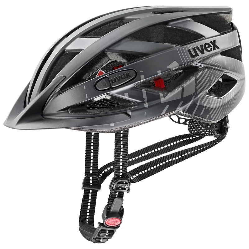 uvex city i-vo - lightweight city helmet for women and men - individually adjustable fit - includes LED light - all black matt - 52-57 cm