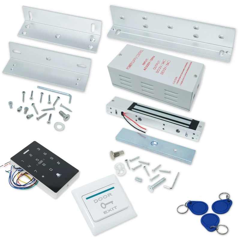 Full Access Control Door Entry Kit with 280kg Waterproof Magnetic Door Lock & ZL Bracket