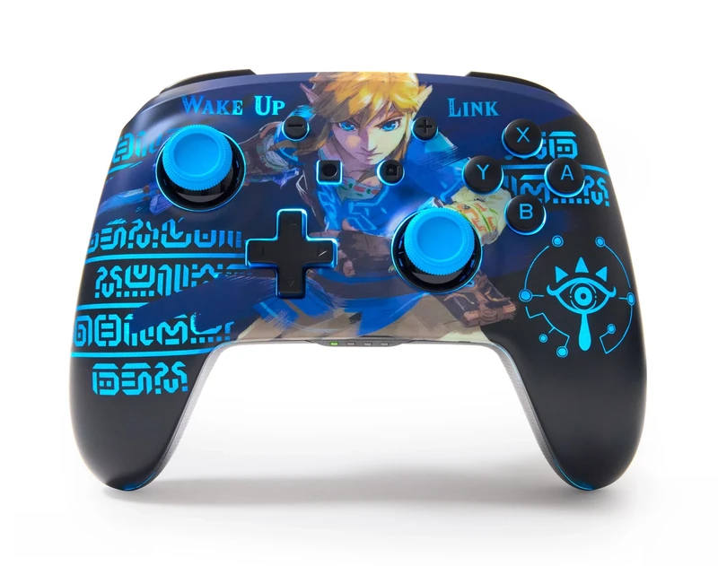 PowerA Enhanced Wireless Controller for Nintendo Switch with Lumectra - Wake Up Link, Gamepad, Game Controller, Bluetooth Controller, Rechargeable