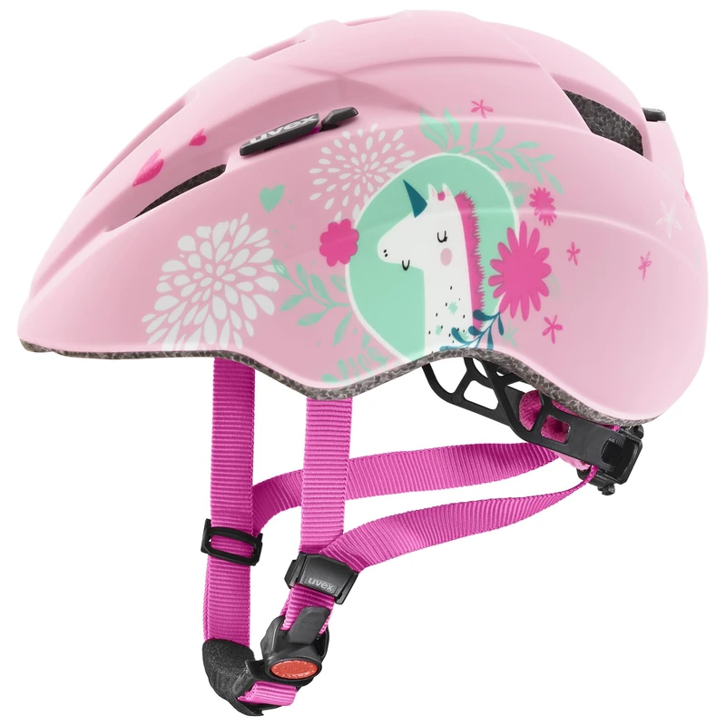 uvex kid 2 cc - lightweight bike helmet for kids - individual fit - pink unicorn matt - 46-52 cm