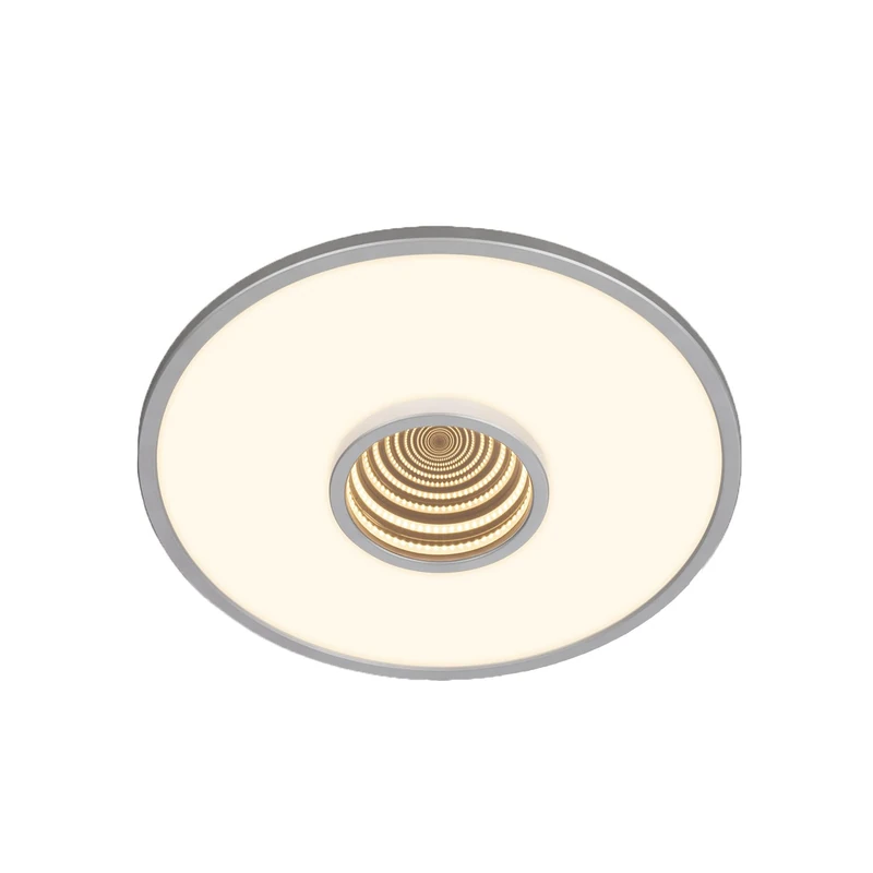 BRILONER - LED Ceiling lamp with Infinity Mirror, 3D Tunnel Effect, Individually switchable Light Surfaces, LED lamp, Ceiling Light, Living Room lamp, Bedroom lamp, Kitchen lamp, 42x4cm, matt Chrome