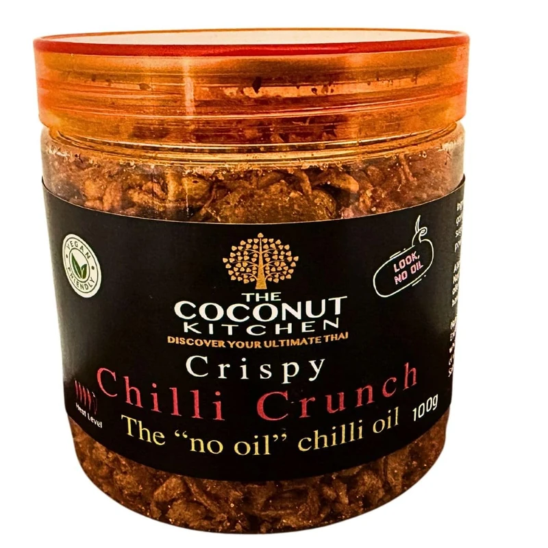 Crispy Chilli Crunch. Crispy chilli oil "without the oil". Made with garlic, onion, chilis. For ramen toppings, pizza, salads, sushi extra umami. 100g x 3 packs (3)