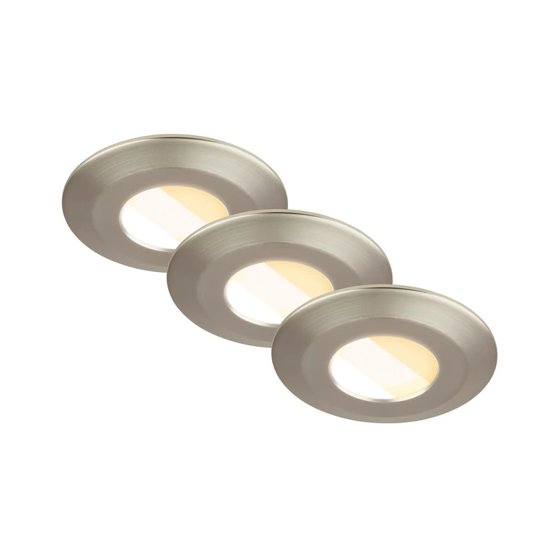 BRILONER - Set of 3 LED recessed Bathroom spotlights 230V Housing 50% Recycled, Colour Temperature Change, IP44, Ra90, LED Spotlight, Flat, Ceiling spotlights, recessed Lights, Bathroom, 90x30mm