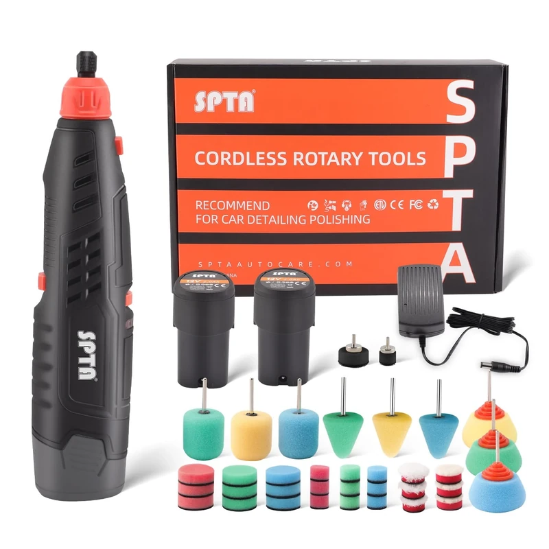 Cordless Rotary Tool Kit, SPTA 12V Mini Rotary Tool with 40 Piece Accessory Kit, Power Rotary Tools for Polishing, Cutting, Sanding, Drilling and Engraving