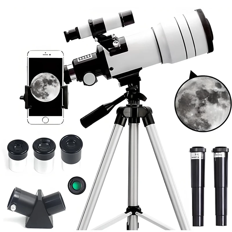 ACESOME Telescope for adults & Kids, Astronomical Telescopes for Astronomy Beginners, 70mm Aperture Astronomical Refractor Telescopes (15X-150X), Portable Telescope with an Phone Adapter & AstroSolar