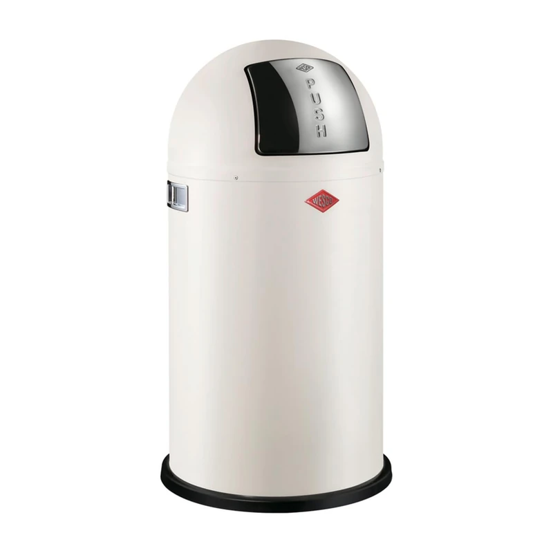 WESCO Pushboy waste bin has a volume of 50 litres and is matt sand, 40 x 40 x 75 cm