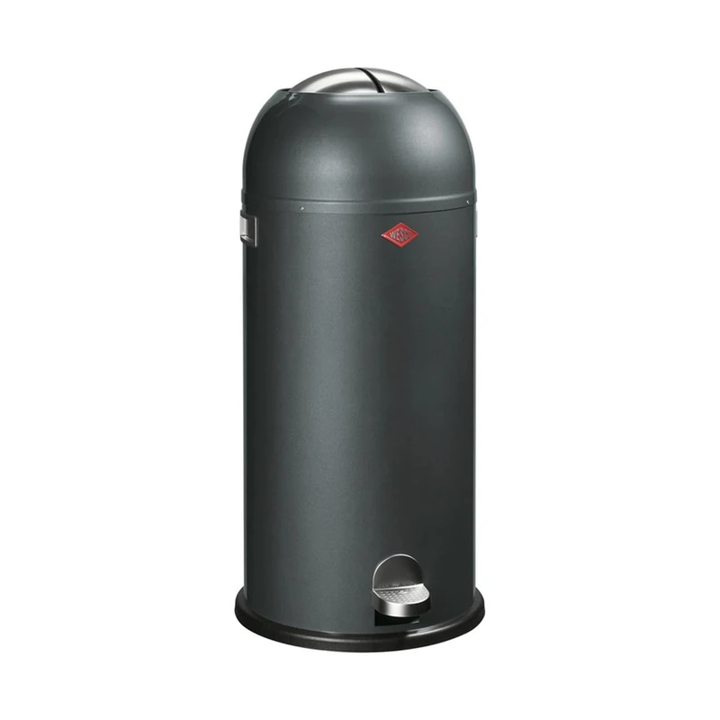 WESCO Kickmaster Maxi 40 Litre Large Groove Dustbin Graphite - Image 1