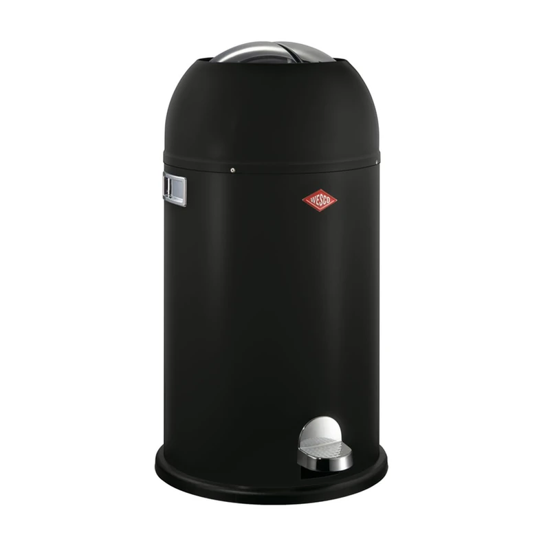 WESCO Kickmaster Rubbish Bin, Metal, Black, Matt, H 69 cm, D 37.5 cm, 33 L - Image 1