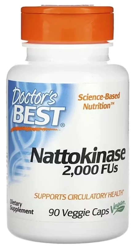 DoctorsBEST Doctor's Best - Nattokinase | 2000 FUs per Capsule for Cardiovascular Health - 90 Vegan Capsules