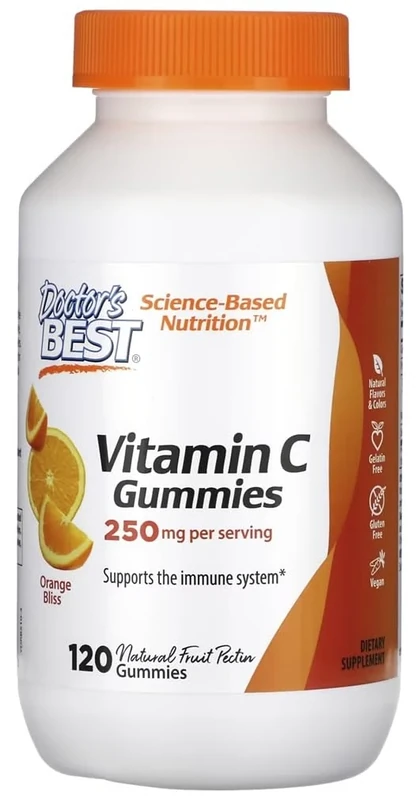 DoctorsBEST Doctor's Best - Vitamin C 250 mg | Orange Bliss Flavour - 120 Gummies