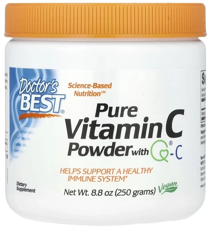 Doctor's Best - Pure Vitamin C Powder with Quali-C | Highly Effective antioxidant to Support The Immune System - 250g