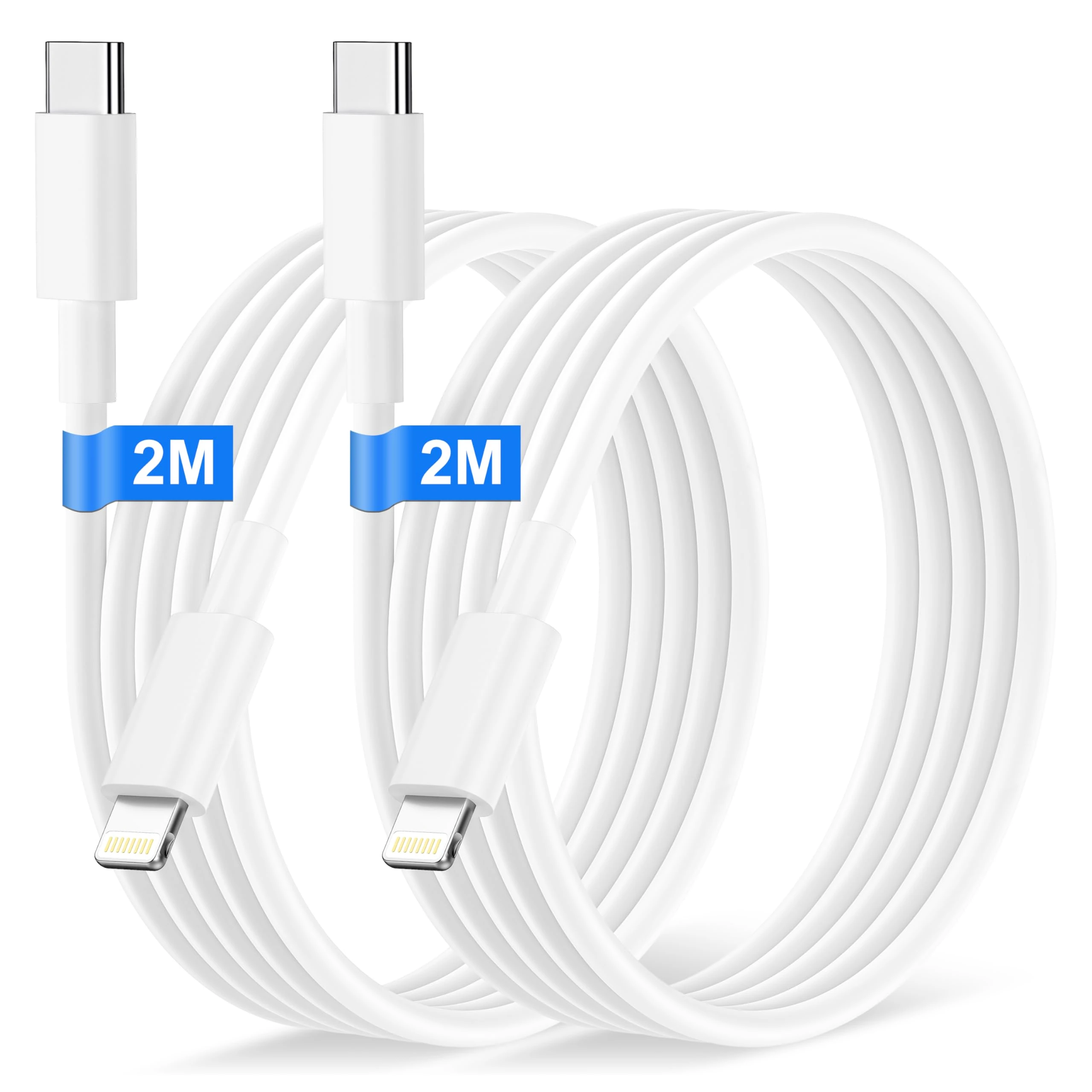 USB C to Lightning Cable 2M 2Pack[Apple MFi Certified], Original Fast iPhone Charger Cable Fast Charging Type C to Lightning Cable iPhone Wire Lead for iPhone 14 Pro Max/Plus/13/12/11/XS/8/iPad