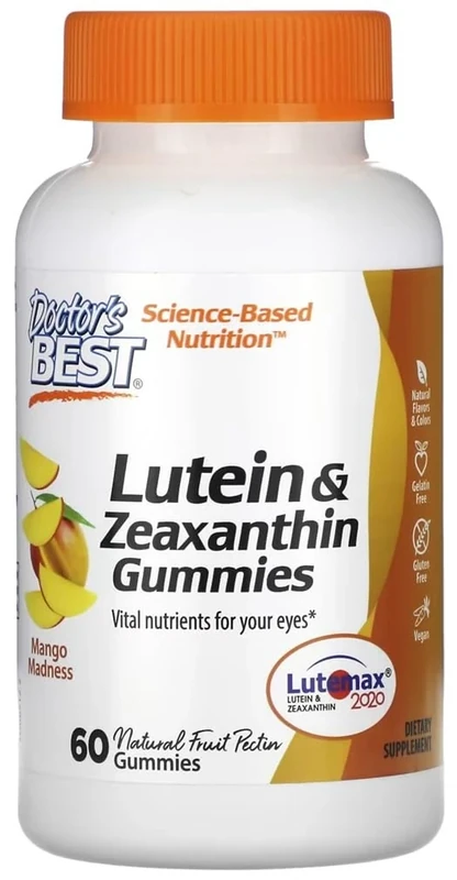 DoctorsBEST Doctor's Best - Lutein & Zeaxanthin | for Eye and Skin Health - 60 Gummies - Mango Madness Flavour