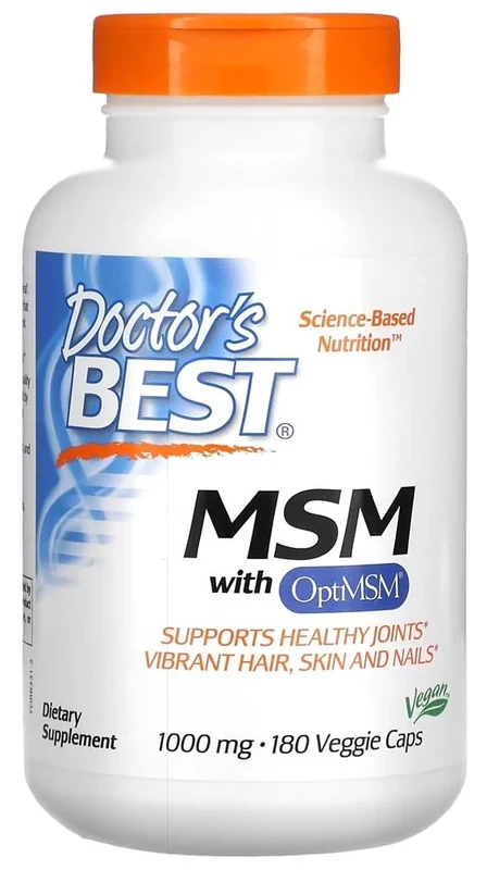 Doctor's Best - MSM with OptiMSM | Supports Healthy Joints and Skin - 1000mg - 180 Capsules