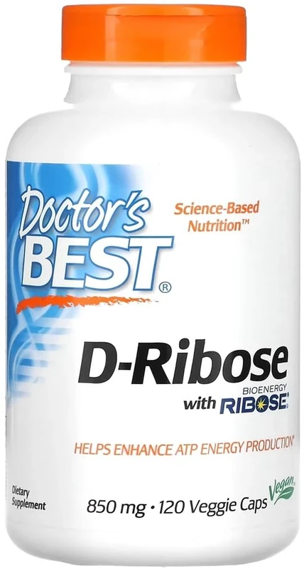 DoctorsBEST Doctor's Best - D-Ribose with BioEnergy Ribose | Support Energy Production and Heart Health - 120 Vegan Capsules