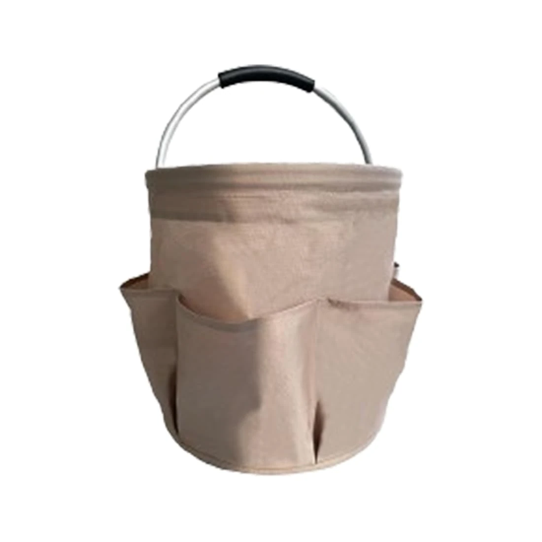 LAWALEISHE Cleaning Caddy Organiser, Cleaning Bag with Handle,Foldable Oxford Fabric Storage Hamper,Multi Pocket Cleaning Caddy Bag,Multifunctional Organiser for Picnic Bath Shopping (Khaki)