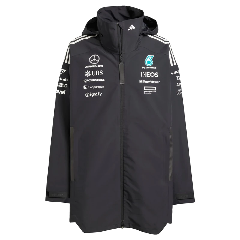 adidas Men's MERCEDES - AMG PETRONAS FORMULA ONE TEAM TEAM MYSHELTER MEN, black/white, XS