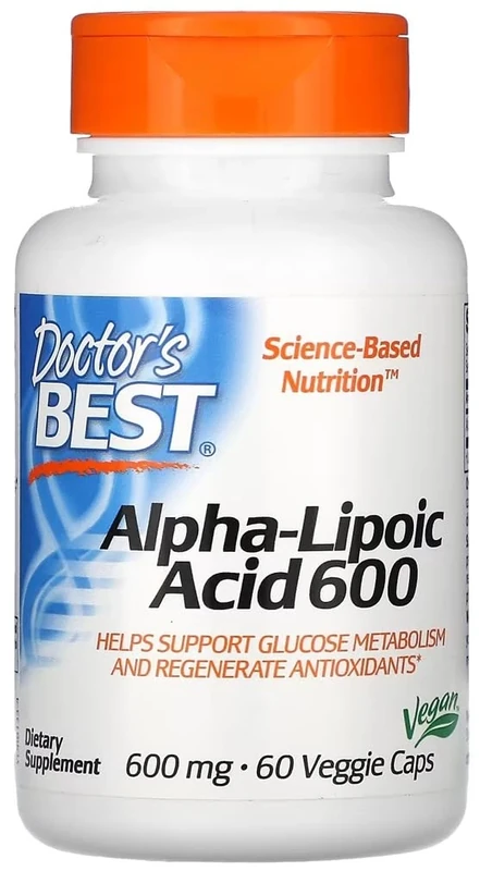 DoctorsBEST Doctor's Best - Alpha Lipoic Acid | Supports Energy Metabolism and antioxidant Defence - 600mg - 60 Veggie Capsules