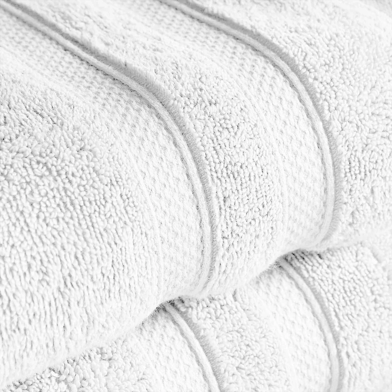 Christy Chroma Bath Sheet Set | Set of 6 | 2 Face 2 Hand 2 Bath Sheets | Highly Absorbent Heavyweight 675GSM | Bold and Bright | Soft Smooth Shower Towels | 100% Cotton | White