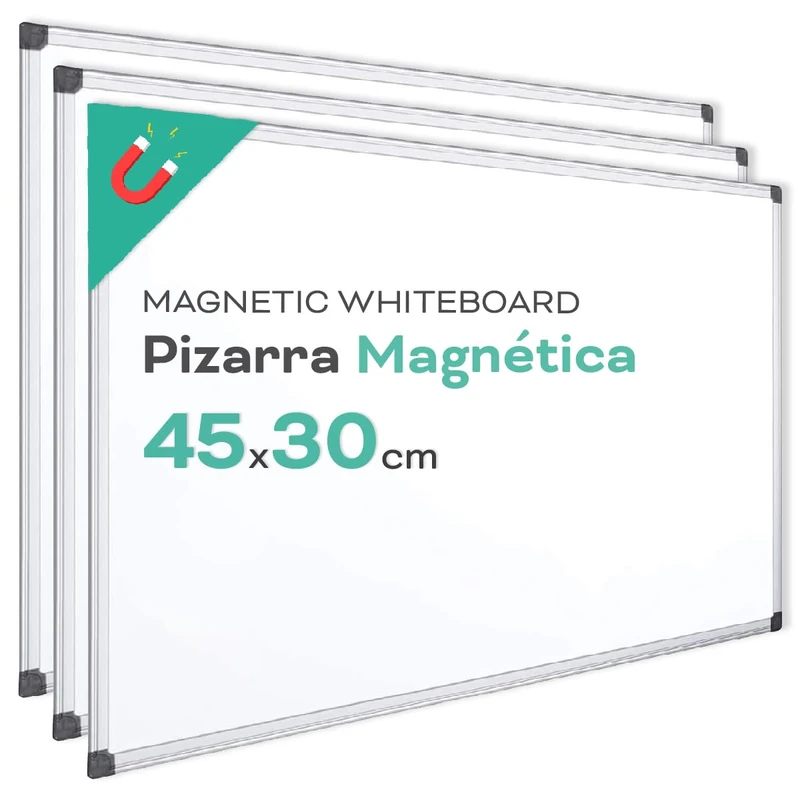 White Magnetic Whiteboard, Aluminium Frame Chalkboard, Smooth Surface Easy to Erase, Whiteboard for Taking Notes, Drawing, Teaching or Organizing, Tool for Office and School – Ophituria (3U, 45 x 30)