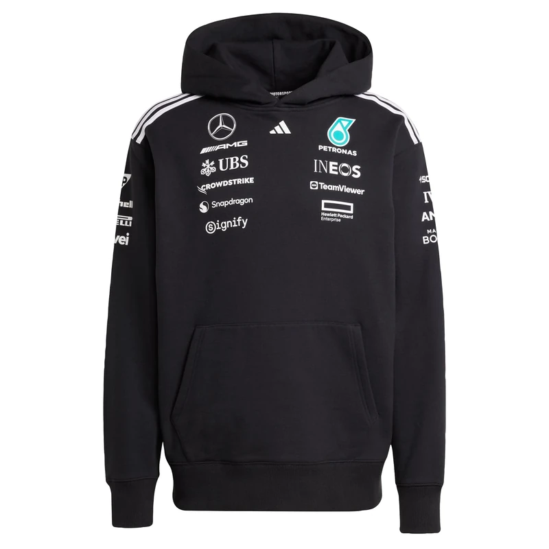 adidas Men's MERCEDES - AMG PETRONAS FORMULA ONE TEAM TEAM HOOD MEN, black/white, XXL