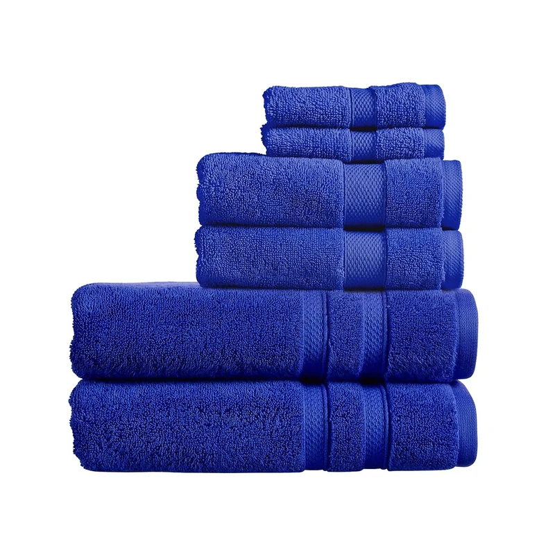 Christy Chroma Bath Sheet Set | Set of 6 | 2 Face 2 Hand 2 Bath Sheets | Highly Absorbent Heavyweight 675GSM | Bold and Bright | Soft Smooth Shower Towels | 100% Cotton | Lazuli Blue