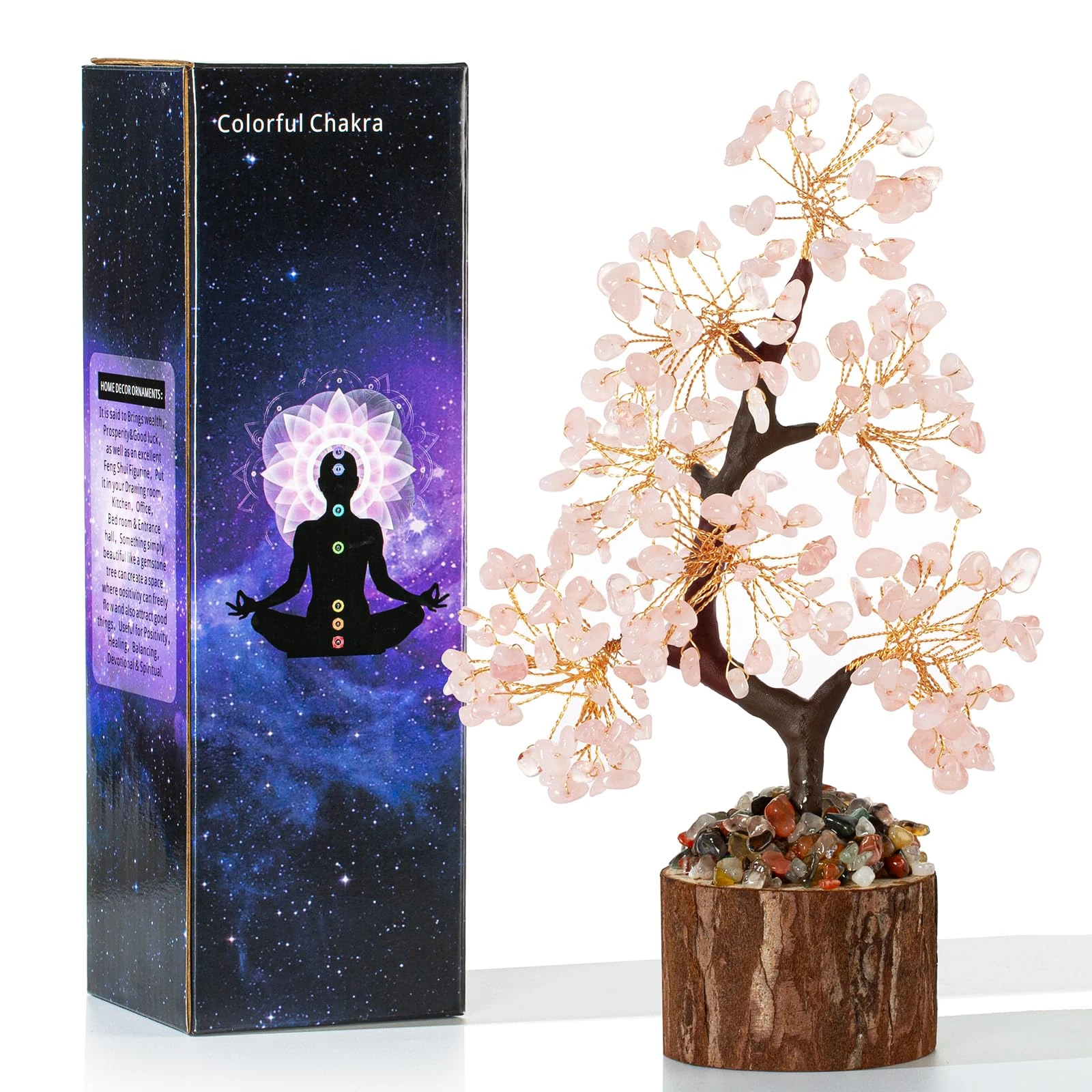 XIANNVXI Rose Quartz Crystal Tree Rose Quartz Tree of Life Pink Ornaments for Bedroom Room Decor Pink Bedroom Accessories