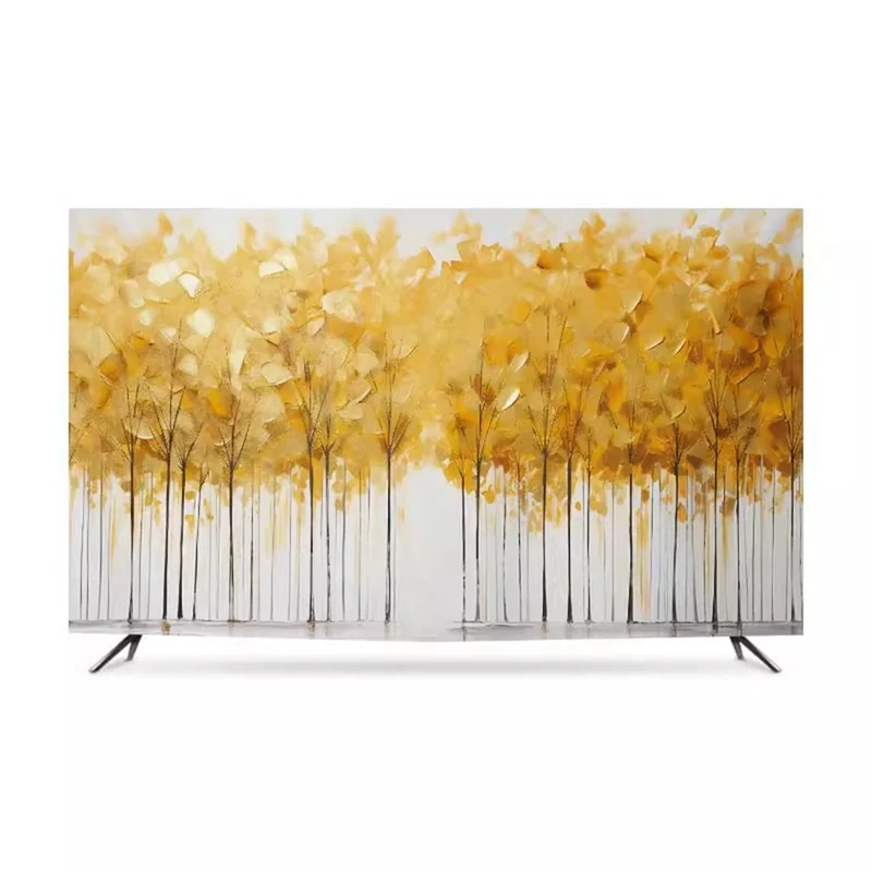 LONEU 32-86IN Flower Oil Painting Dust TV Cover Universal TV Cover Indoor Computer Cover Desktop wall Hanging curved Screen cover, for Bedroom Living Room Home Decoration(Color:color8,Size:75in)