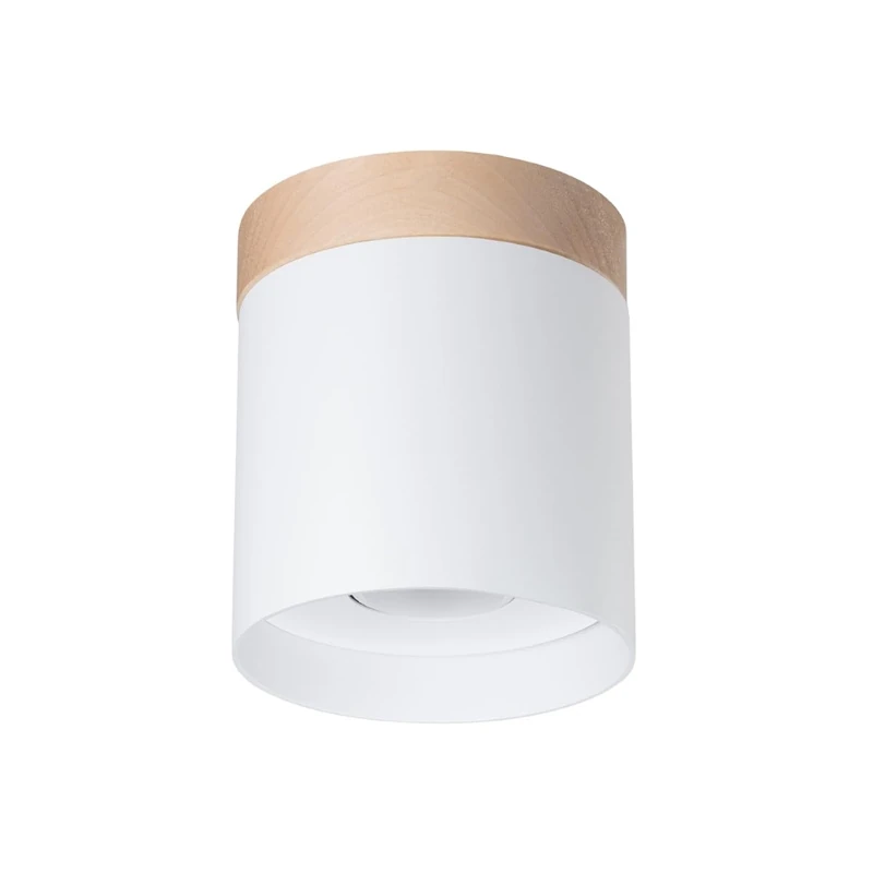 SOLLUX lighting - Rif Pendant Light - Ceiling Light - Elegant Pendant Light - Long Operating Life - Attractive Design - Material Steel - GU10, 1x max 10W LED, ~230V, 50Hz - White/Natural Wood - Image 1