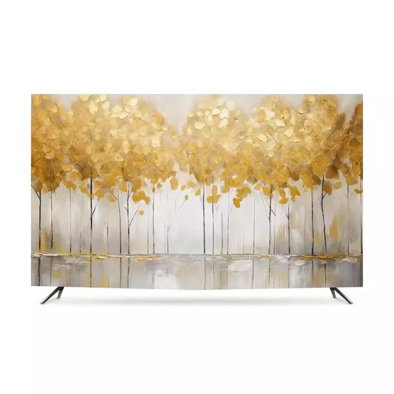 LONEU 32-86IN Flower Oil Painting Dust TV Cover Universal TV Cover Indoor Computer Cover Desktop wall Hanging curved Screen cover, for Bedroom Living Room Home Decoration(Color:color7,Size:85/86in)