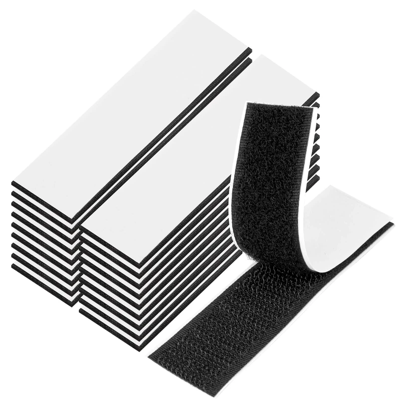 WINKIO 20PCS Hook and Loop Strip Tape, 1" x 4" Double Sided Sticky Tape Heavy Duty, Self Adhesive Strips Interlocking Tape for Mounting, Hanging or Organizing Items