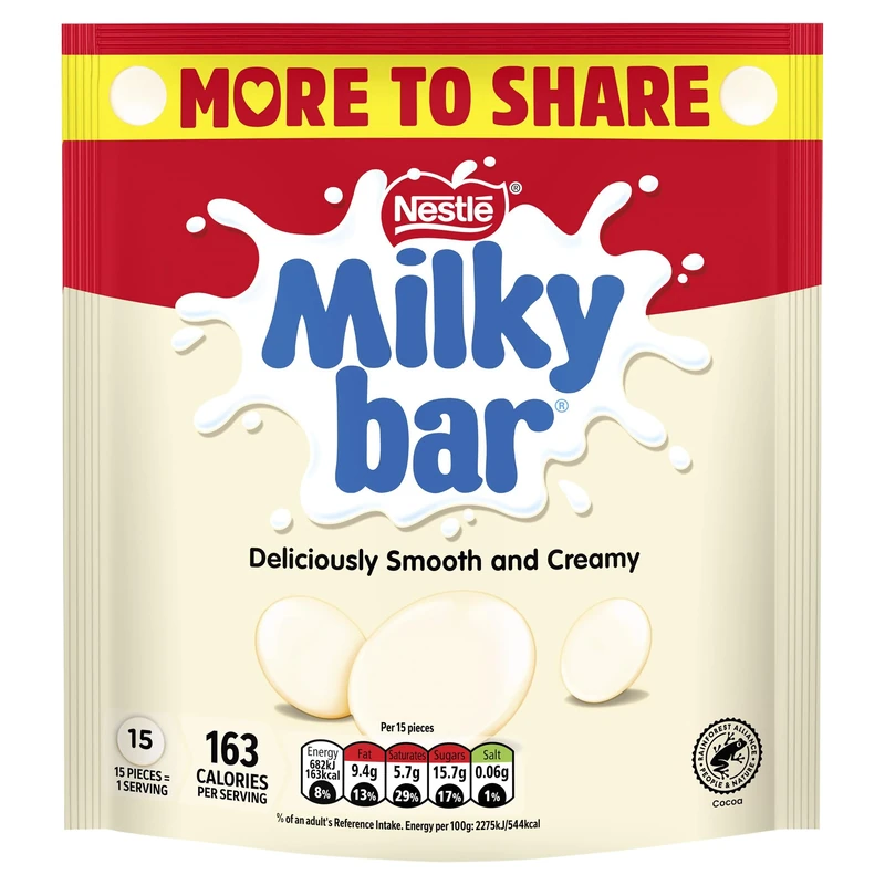 Milkybar White Chocolate Giant Buttons More to Share Sharing Bag 176g