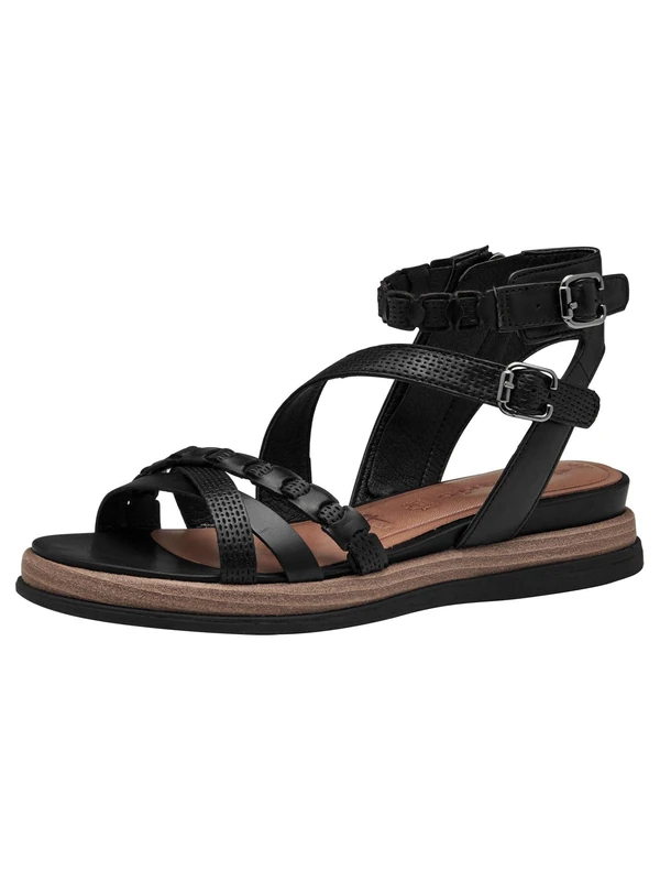 Tamaris Women’s sandal with wedge heel black 5 UK