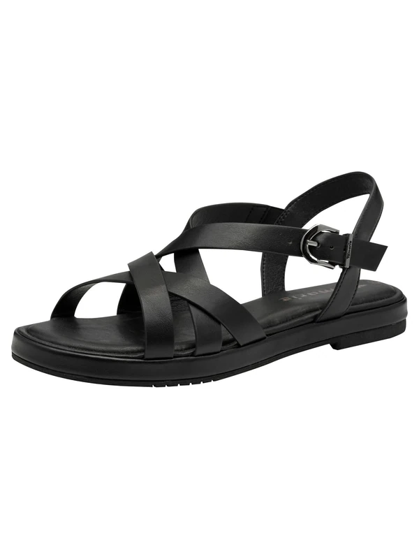 Tamaris Women's Damen 1-28111-44 Flat Sandal, Black, 3.5 UK