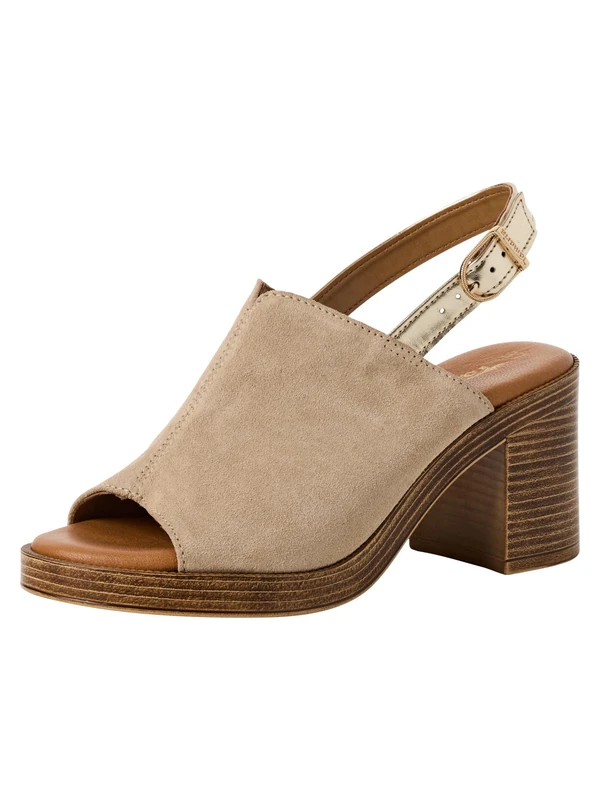 Tamaris Women’s sandal with block heel beige 5.5 UK