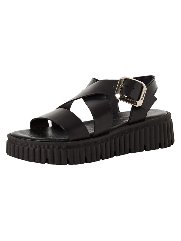Tamaris Women’s sandal with wedge heel black 5.5 UK
