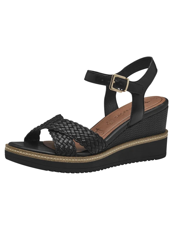 Tamaris Women's Damen 1-28351-44 Wedge Sandal, Black, 7.5 UK