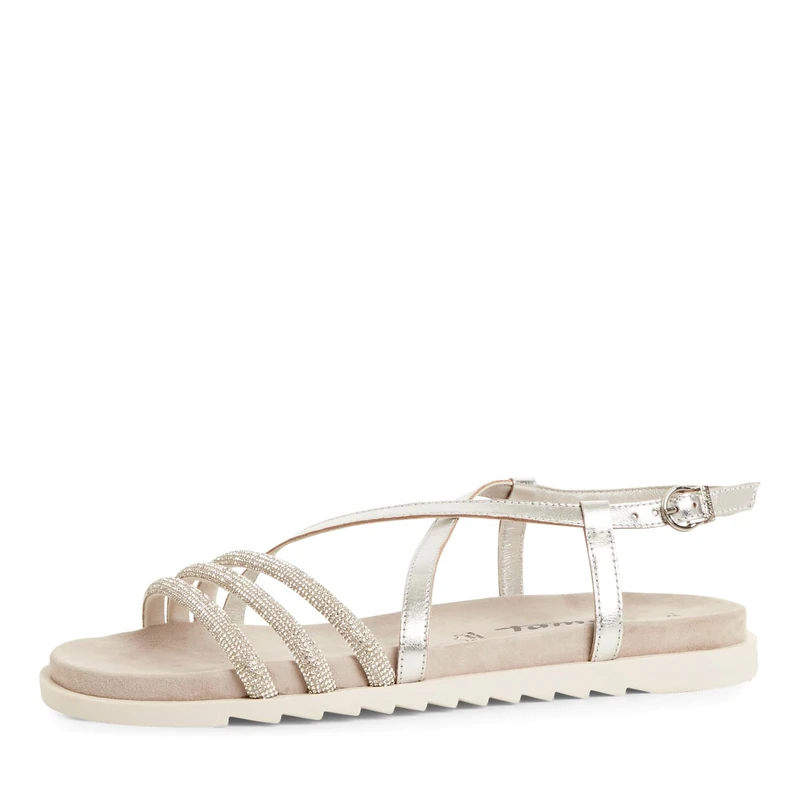 Tamaris Women's Flat Sandals, Silver Glam, 6.5 UK
