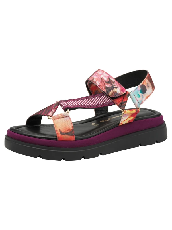 Tamaris Women's Comfortable Sandals, Dark Pink Comb, 8 UK